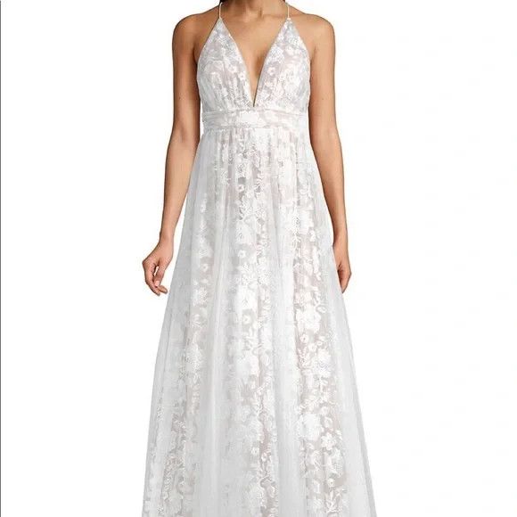Dresses | Aidan By Aidan Mattox Womens Ivory Embroidered Formal Dress Gown  6 | Poshmark